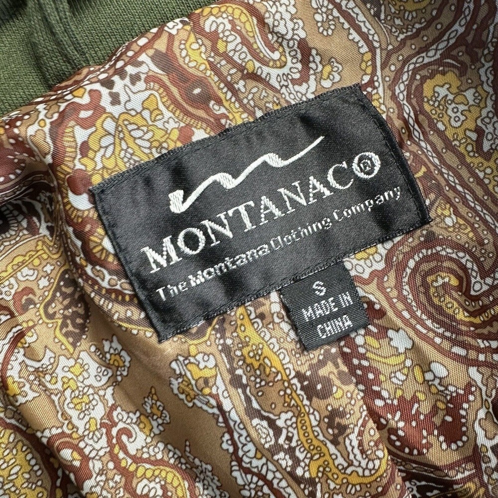 New Montana Clothing Company Double‎ Breasted Green Military Knit Jacket Size S - Picture 8 of 8